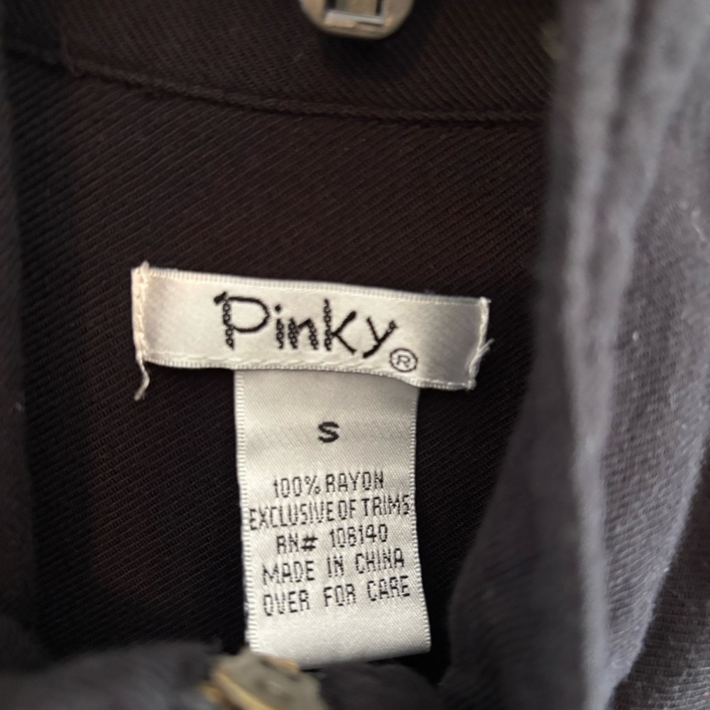 Pinky Black Rayon Top with Front Hardware - Picture 2 of 4